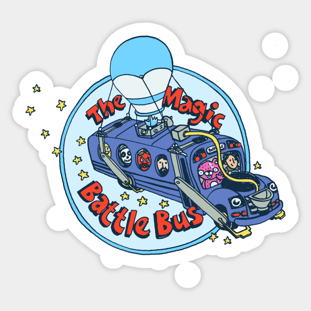 The Magic Battle Bus Sticker by Walmazan